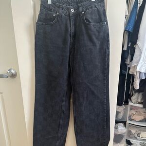Black checkered jeans